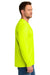 CornerStone CS440LSP Mens Workwear Pro Long Sleeve Crewneck T-Shirt w/ Pocket Safety Yellow Model Side