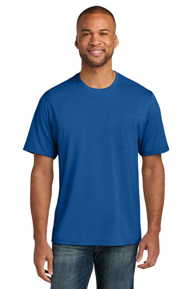 CornerStone CS440P/TLCS440P Mens Workwear Pro Short Sleeve Crewneck T-Shirt w/ Pocket Royal Blue Model Front