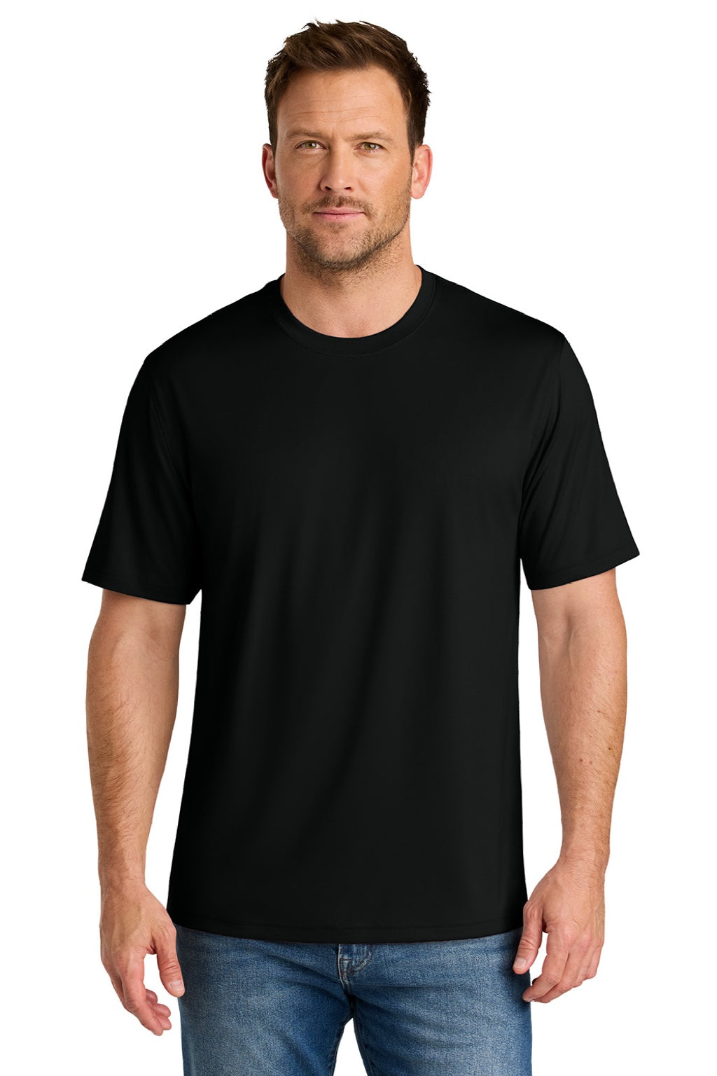 CornerStone CS440 Mens Workwear Pro Short Sleeve Crewneck T-Shirt Black Model Front