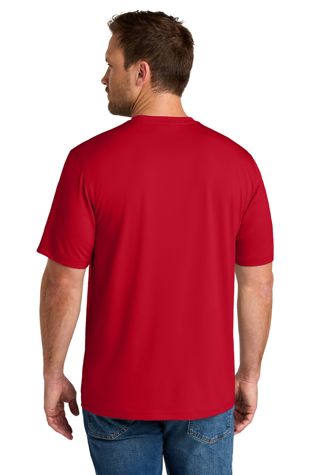 CornerStone CS440 Mens Workwear Pro Short Sleeve Crewneck T-Shirt Red Model Back