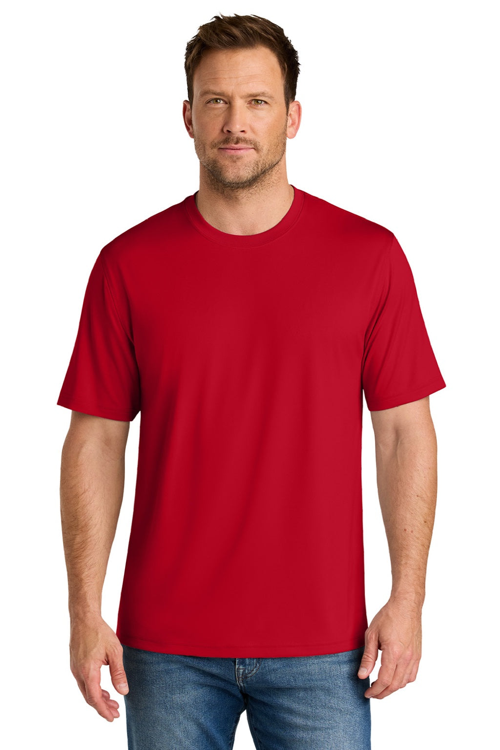 CornerStone CS440 Mens Workwear Pro Short Sleeve Crewneck T-Shirt Red Model Front
