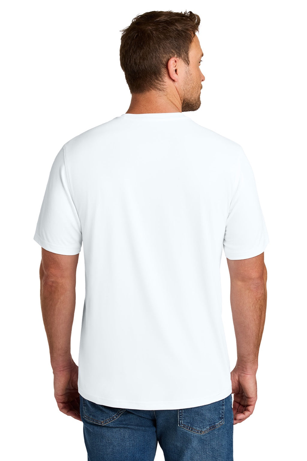 CornerStone CS440 Mens Workwear Pro Short Sleeve Crewneck T-Shirt White Model Back