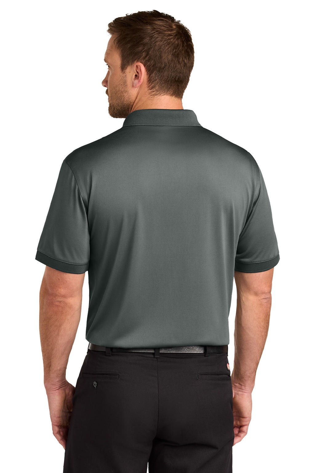 CornerStone CS450/TLCS450 Mens Workwear Pro Short Sleeve Polo Shirt Metal Grey Model Back