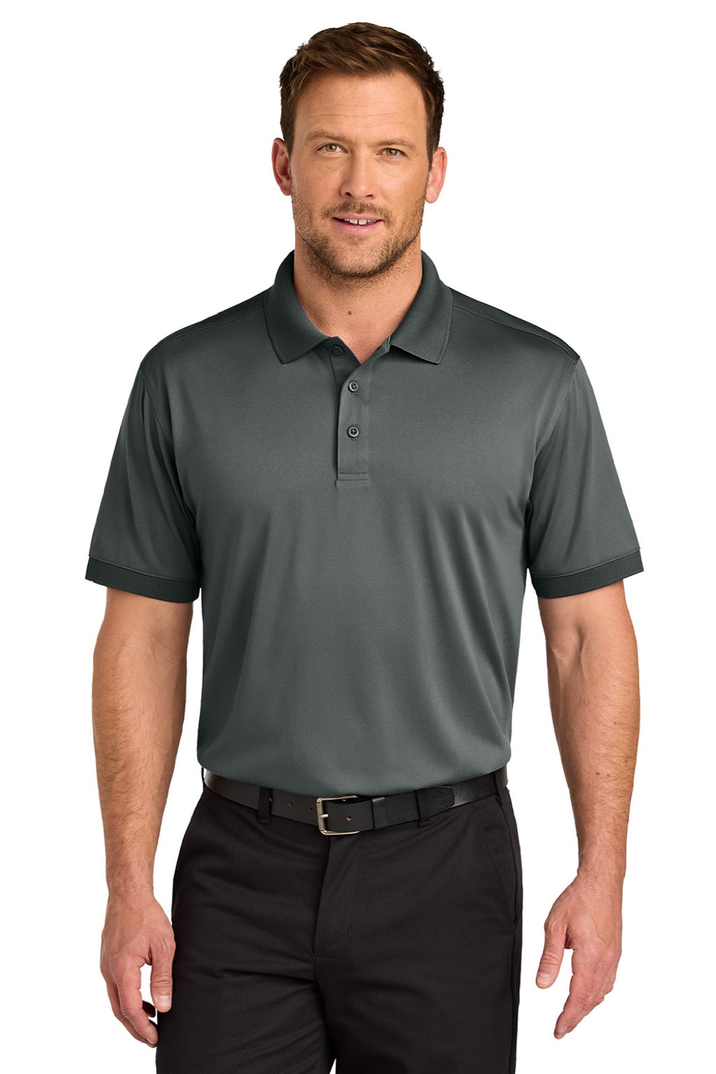 CornerStone CS450/TLCS450 Mens Workwear Pro Short Sleeve Polo Shirt Metal Grey Model Front