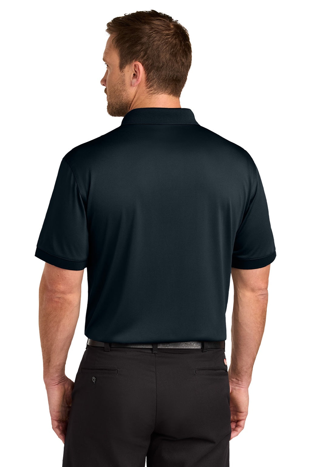CornerStone CS450/TLCS450 Mens Workwear Pro Short Sleeve Polo Shirt Navy Blue Model Back