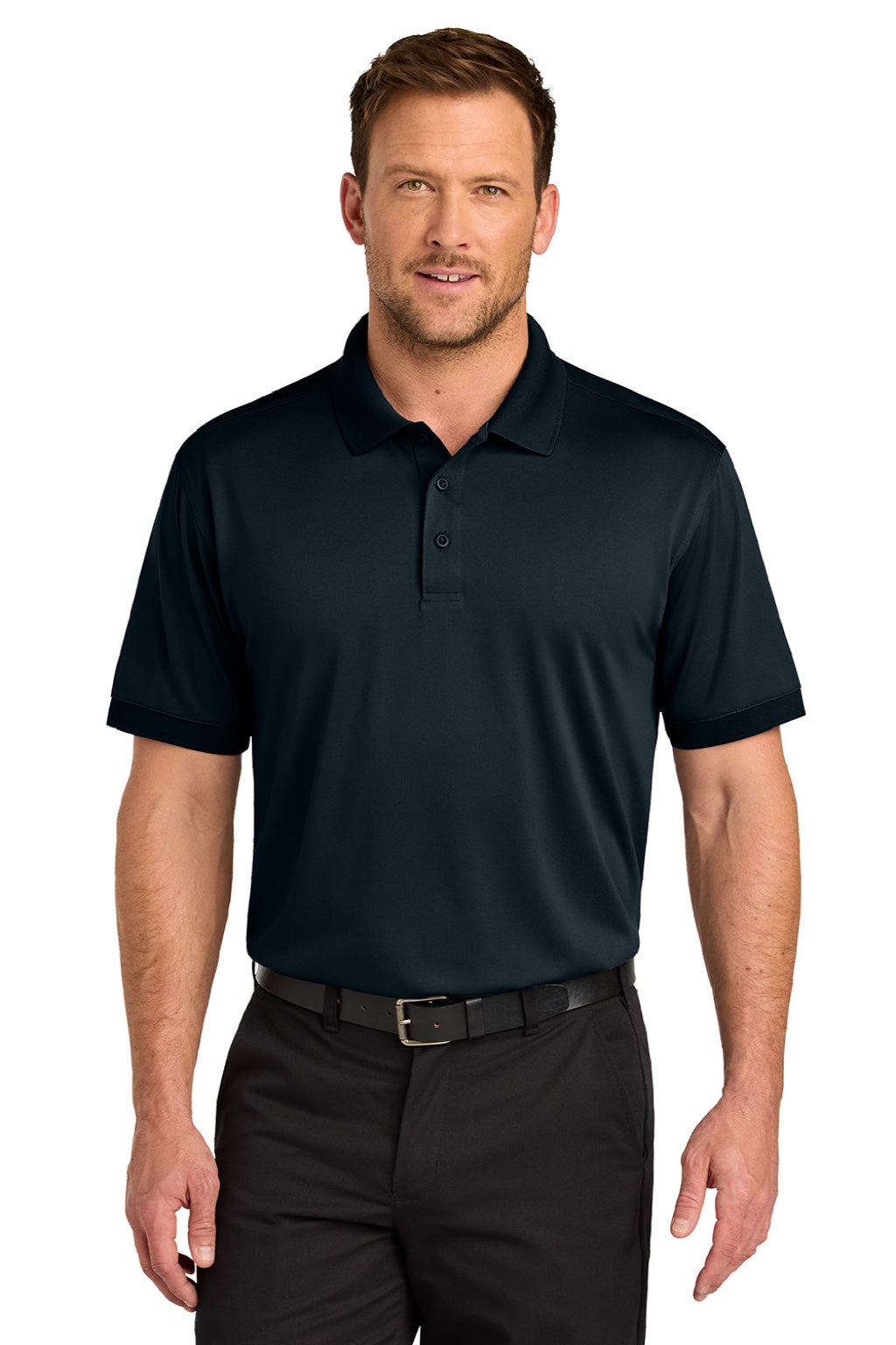 CornerStone CS450/TLCS450 Mens Workwear Pro Short Sleeve Polo Shirt Navy Blue Model Front