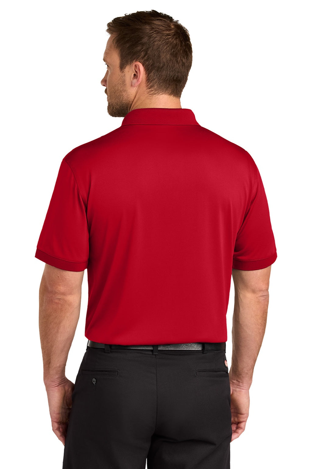 CornerStone CS450/TLCS450 Mens Workwear Pro Short Sleeve Polo Shirt Red Model Back