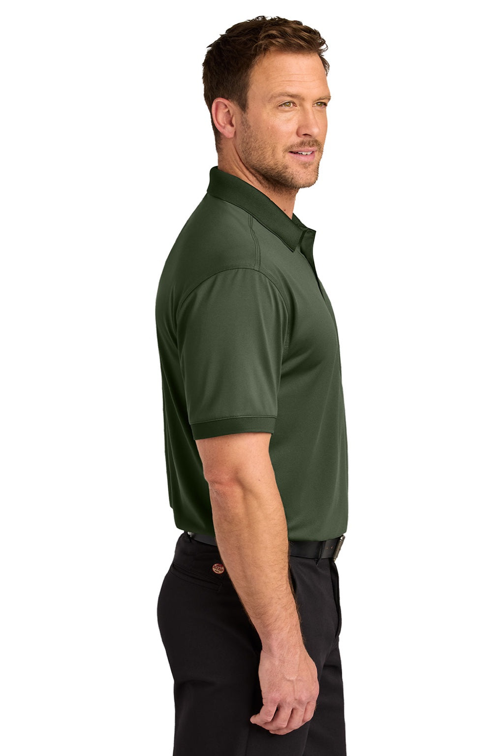 CornerStone CS450/TLCS450 Mens Workwear Pro Short Sleeve Polo Shirt Tactical Green Model Side