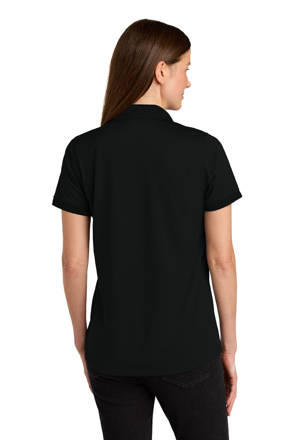 CornerStone CS451 Womens Workwear Pro Short Sleeve Polo Shirt Black Model Back