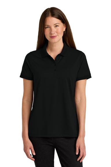 CornerStone CS451 Womens Workwear Pro Short Sleeve Polo Shirt Black Model Front