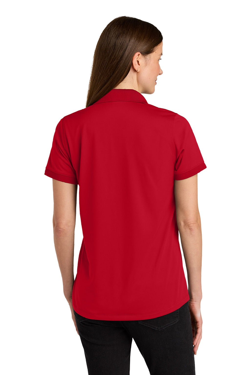 CornerStone CS451 Womens Workwear Pro Short Sleeve Polo Shirt Red Model Back