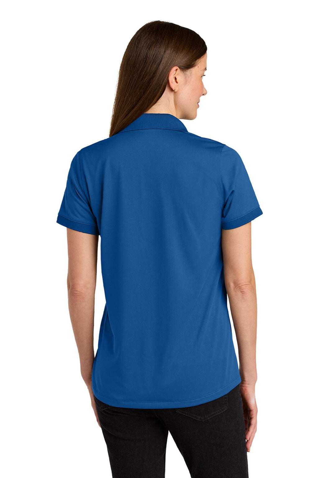 CornerStone CS451 Womens Workwear Pro Short Sleeve Polo Shirt Royal Blue Model Back