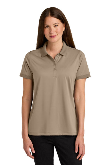CornerStone CS451 Womens Workwear Pro Short Sleeve Polo Shirt Silver Tan Model Front