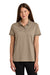 CornerStone CS451 Womens Workwear Pro Short Sleeve Polo Shirt Silver Tan Model Front