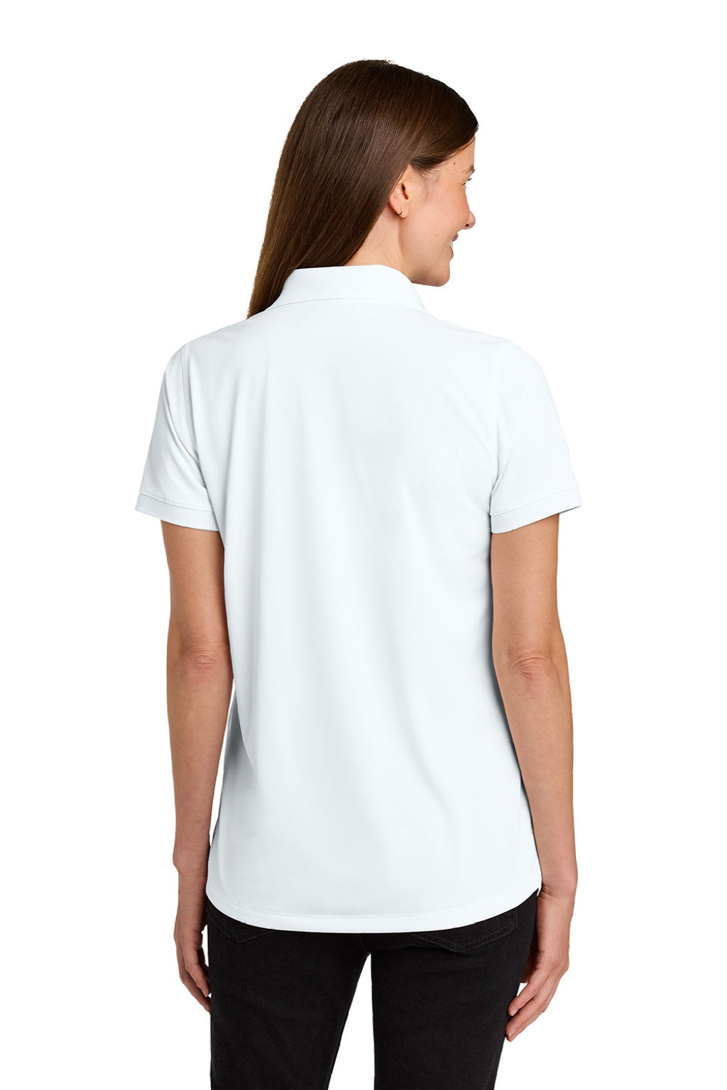 CornerStone CS451 Womens Workwear Pro Short Sleeve Polo Shirt White Model Back