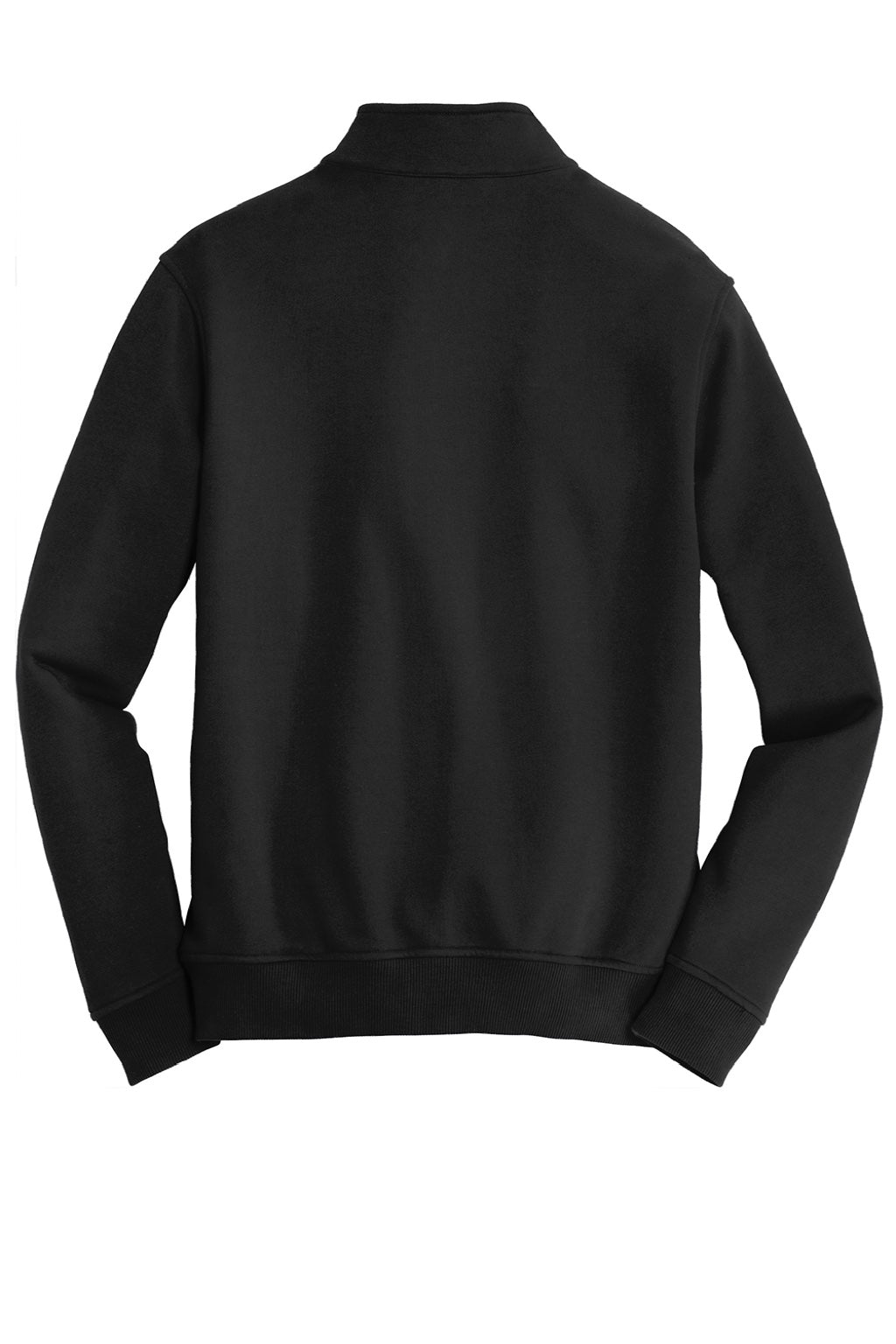 CornerStone CS626 Mens Fleece 1/4 Zip Sweatshirt w/ Pockets Black Flat Back