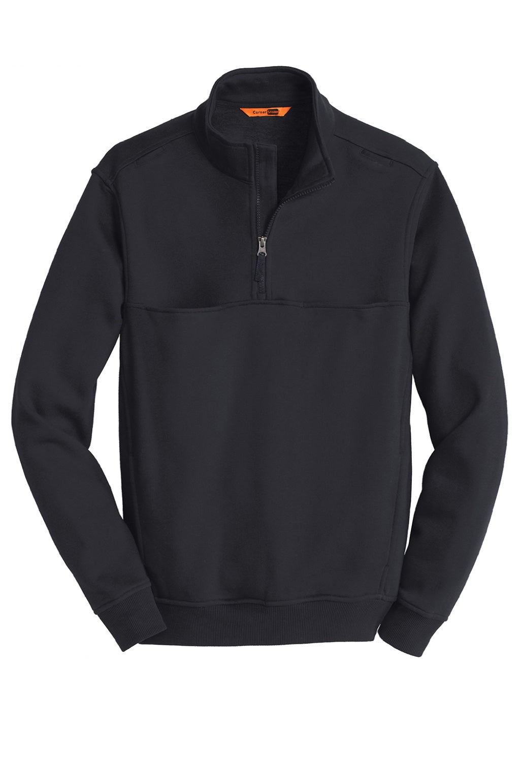 CornerStone CS626 Mens Fleece 1/4 Zip Sweatshirt w/ Pockets Dark Navy Blue Flat Front