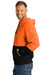 CornerStone CSF01 Mens Enhanced Visibility Moisture Wicking Fleece Hooded Sweatshirt Hoodie w/ Pouch Pocket Safety Orange Model Side