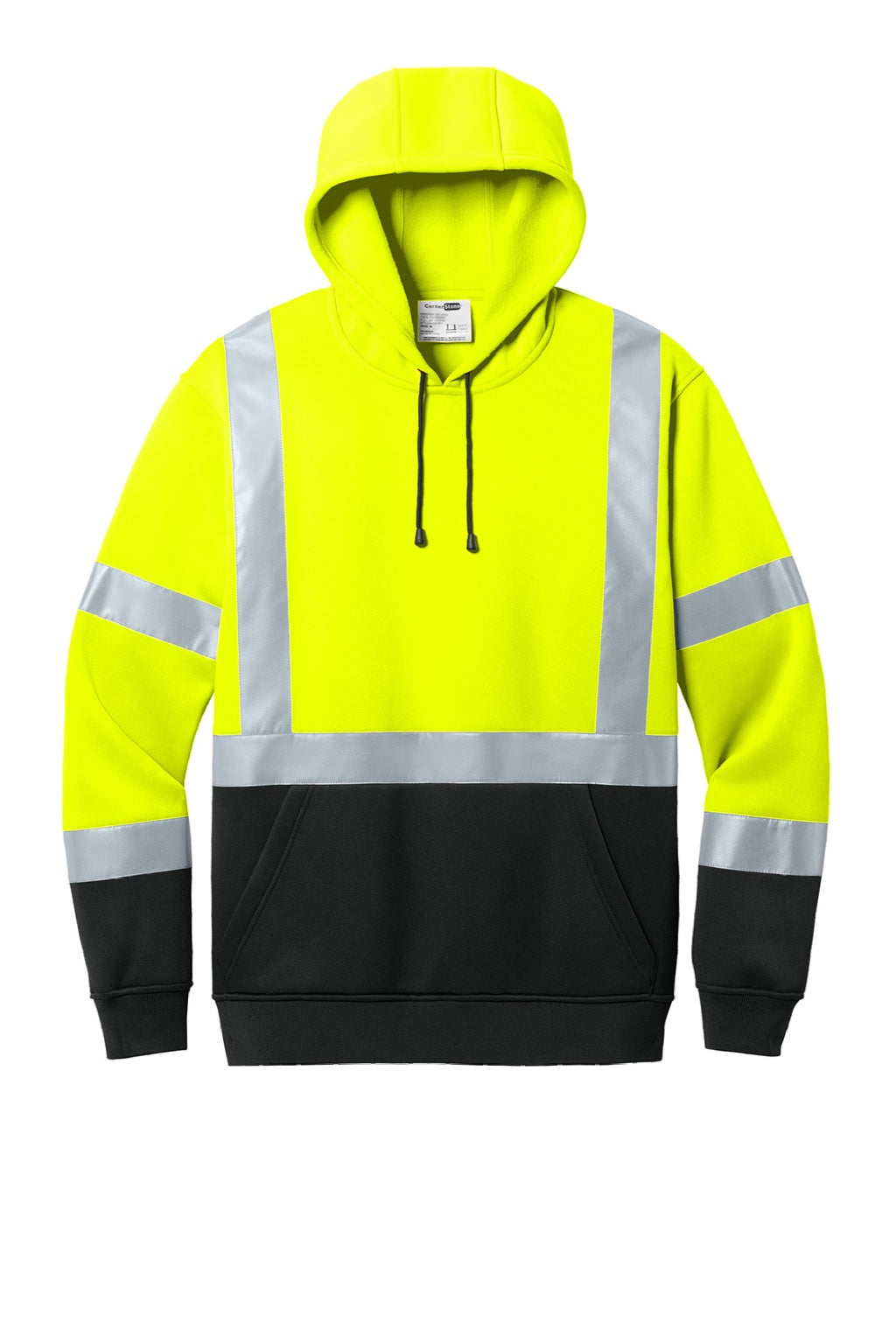 CornerStone CSF301 Mens ANSI 107 Class 3 Heavy Duty Fleece Hooded Sweatshirt Hoodie w/ Pouch Pocket Safety Yellow Flat Front