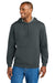 CornerStone CSF630 Mens Tough Fleece Hooded Sweatshirt Hoodie w/ Pouch Pocket Heather Charcoal Grey Model Front