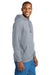 CornerStone CSF630 Mens Tough Fleece Hooded Sweatshirt Hoodie w/ Pouch Pocket Heather Grey Model Side