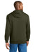 CornerStone CSF630 Mens Tough Fleece Hooded Sweatshirt Hoodie w/ Pouch Pocket Tundra Green Model Back