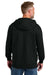 CornerStone CSF631 Mens Tough Fleece Full Zip Hooded Sweatshirt Hoodie w/ Pockets Black Model Back