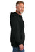 CornerStone CSF631 Mens Tough Fleece Full Zip Hooded Sweatshirt Hoodie w/ Pockets Black Model Side