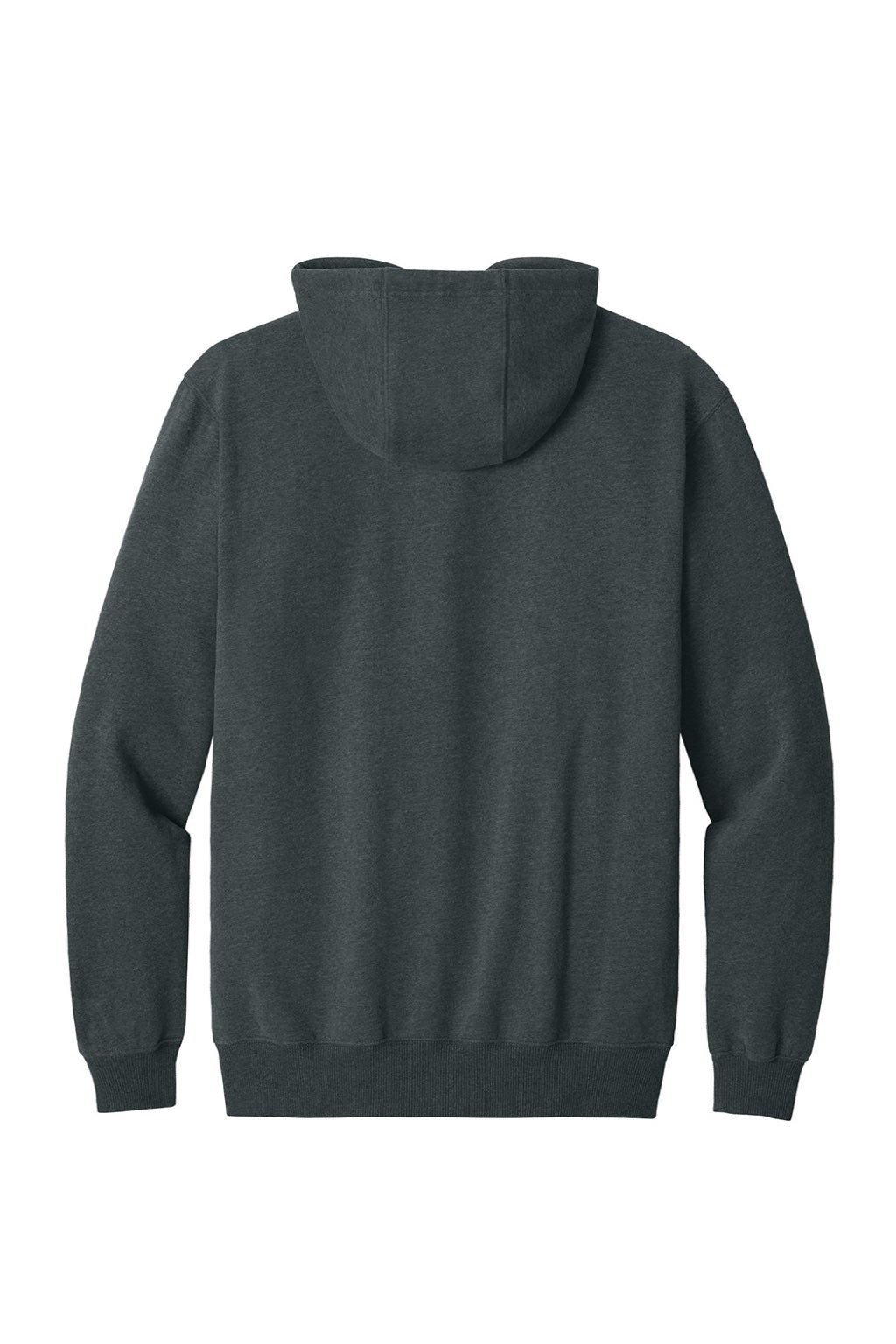 CornerStone CSF631 Mens Tough Fleece Full Zip Hooded Sweatshirt Hoodie w/ Pockets Heather Charcoal Grey Flat Back