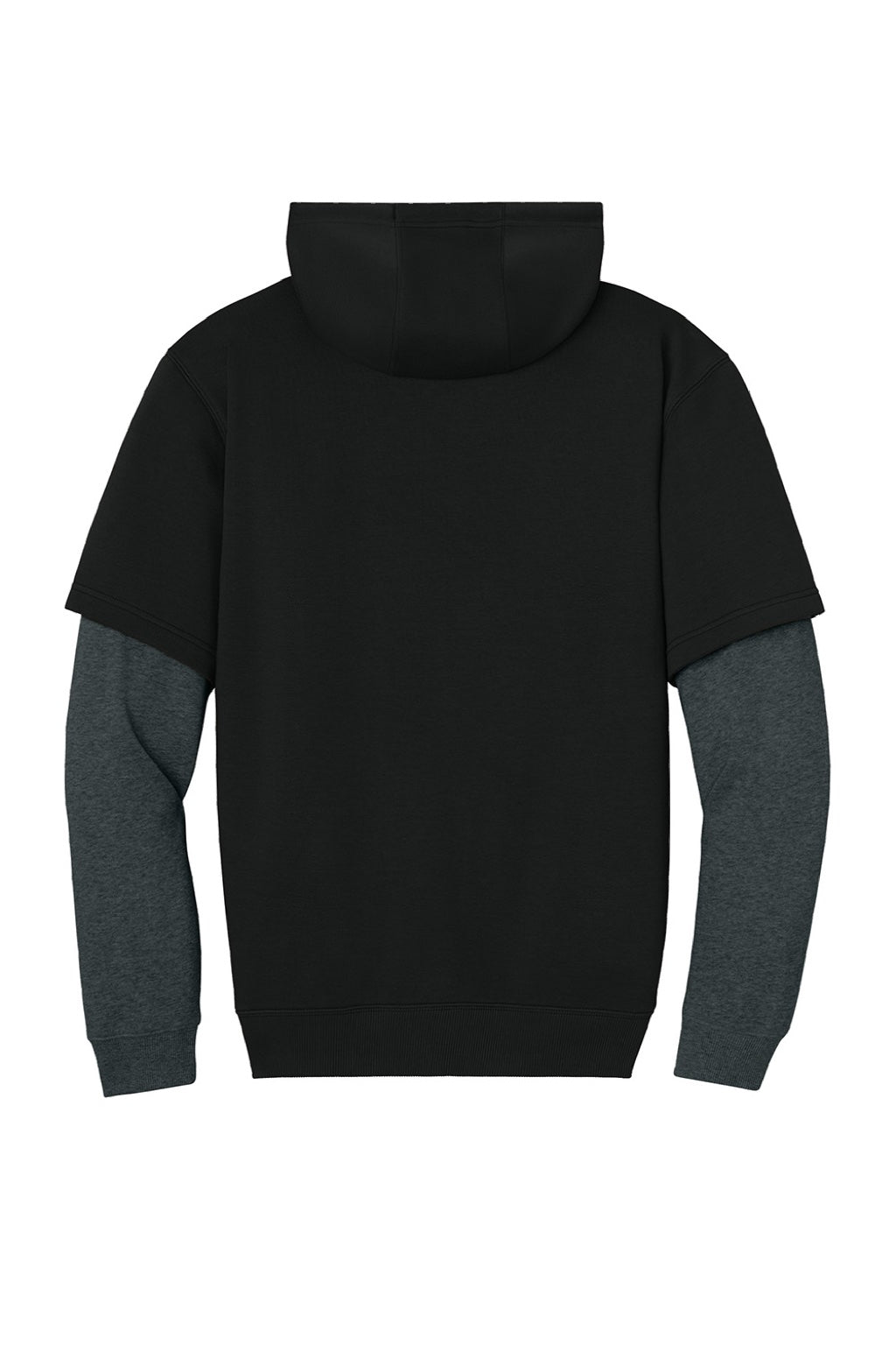 CornerStone CSF632 Mens Tough Fleece Layered Hooded Sweatshirt Hoodie Black/Heather Charcoal Grey Flat Back