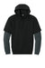CornerStone CSF632 Mens Tough Fleece Layered Hooded Sweatshirt Hoodie Black/Heather Charcoal Grey Flat Front