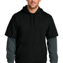 CornerStone Mens Tough Fleece Layered Hooded Sweatshirt Hoodie - Black/Heather Charcoal Grey - COMING SOON