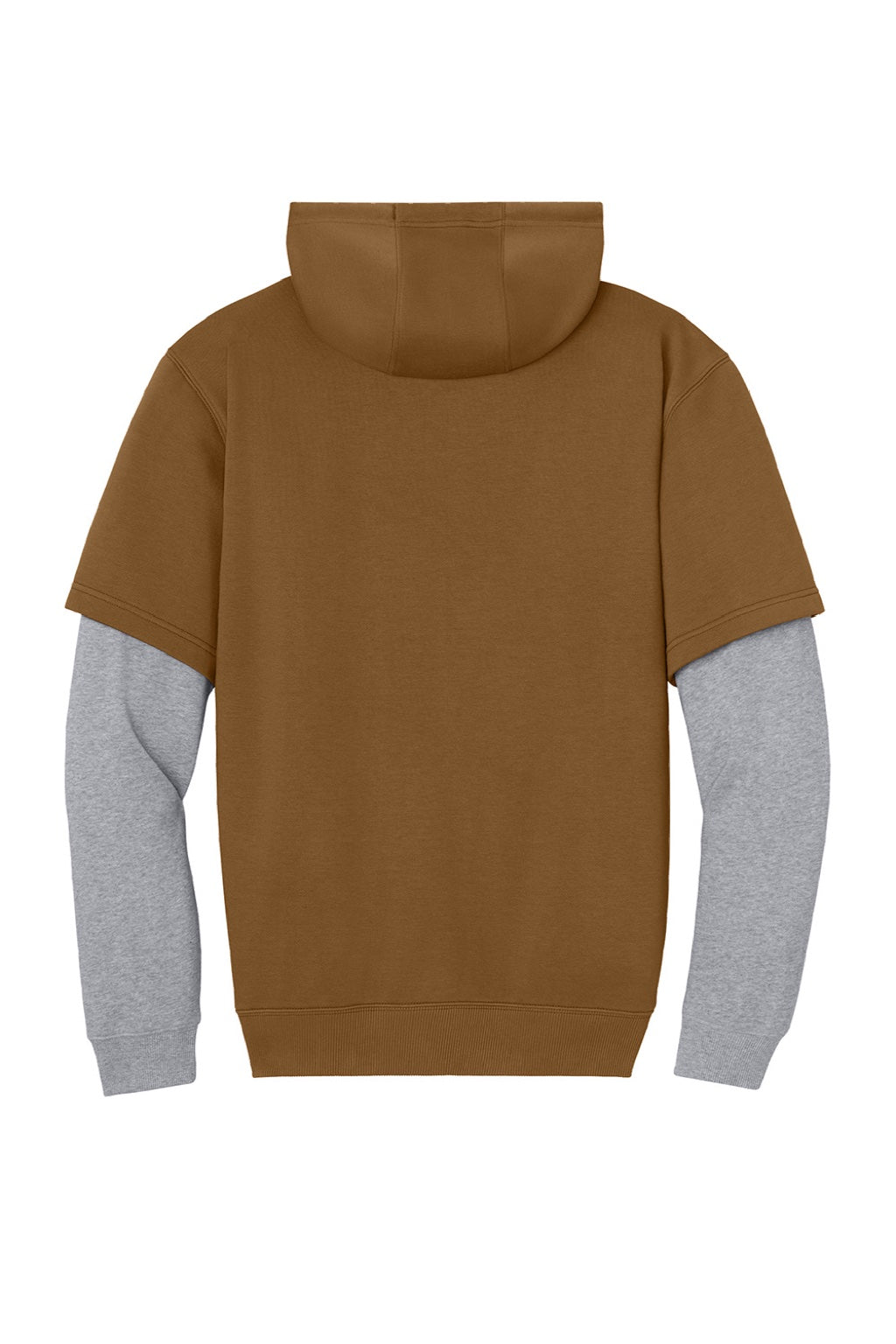 CornerStone CSF632 Mens Tough Fleece Layered Hooded Sweatshirt Hoodie Duck Brown/Heather Grey Flat Back