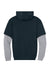 CornerStone CSF632 Mens Tough Fleece Layered Hooded Sweatshirt Hoodie Navy Blue/Heather Grey Flat Back