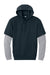 CornerStone CSF632 Mens Tough Fleece Layered Hooded Sweatshirt Hoodie Navy Blue/Heather Grey Flat Front
