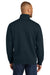 CornerStone CSF635 Mens Tough Fleece 1/4 Zip Sweatshirt Navy Blue Model Back