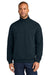 CornerStone CSF635 Mens Tough Fleece 1/4 Zip Sweatshirt Navy Blue Model Front