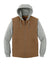 CornerStone CSJ42 Mens Duck Fleece Full Zip Hooded Jacket Duck Brown/Heather Grey Flat Front