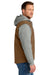 CornerStone CSJ42 Mens Duck Fleece Full Zip Hooded Jacket Duck Brown/Heather Grey Model Side