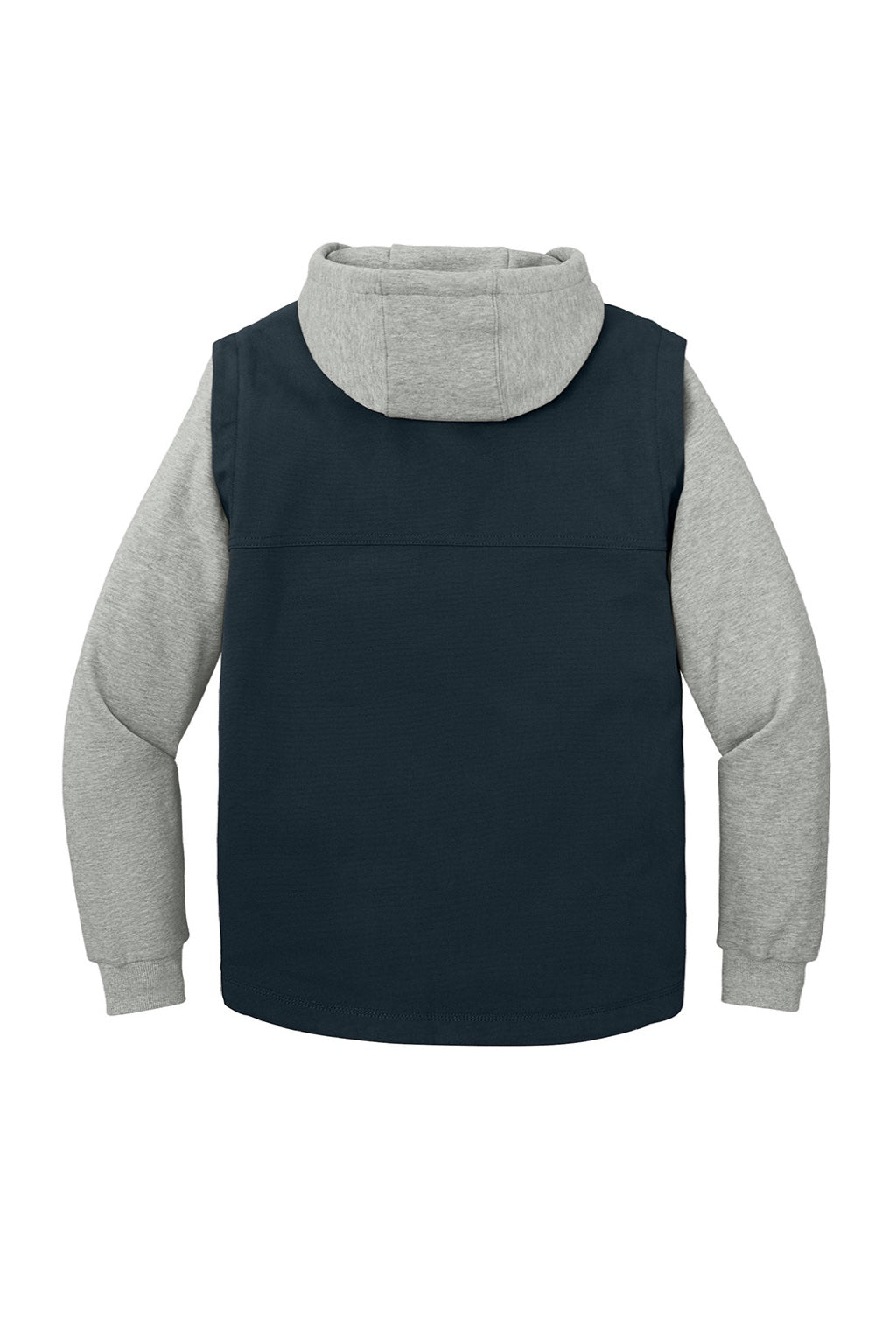 CornerStone CSJ42 Mens Duck Fleece Full Zip Hooded Jacket Navy Blue/Heather Grey Flat Back