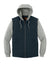 CornerStone CSJ42 Mens Duck Fleece Full Zip Hooded Jacket Navy Blue/Heather Grey Flat Front