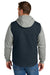 CornerStone CSJ42 Mens Duck Fleece Full Zip Hooded Jacket Navy Blue/Heather Grey Model Back