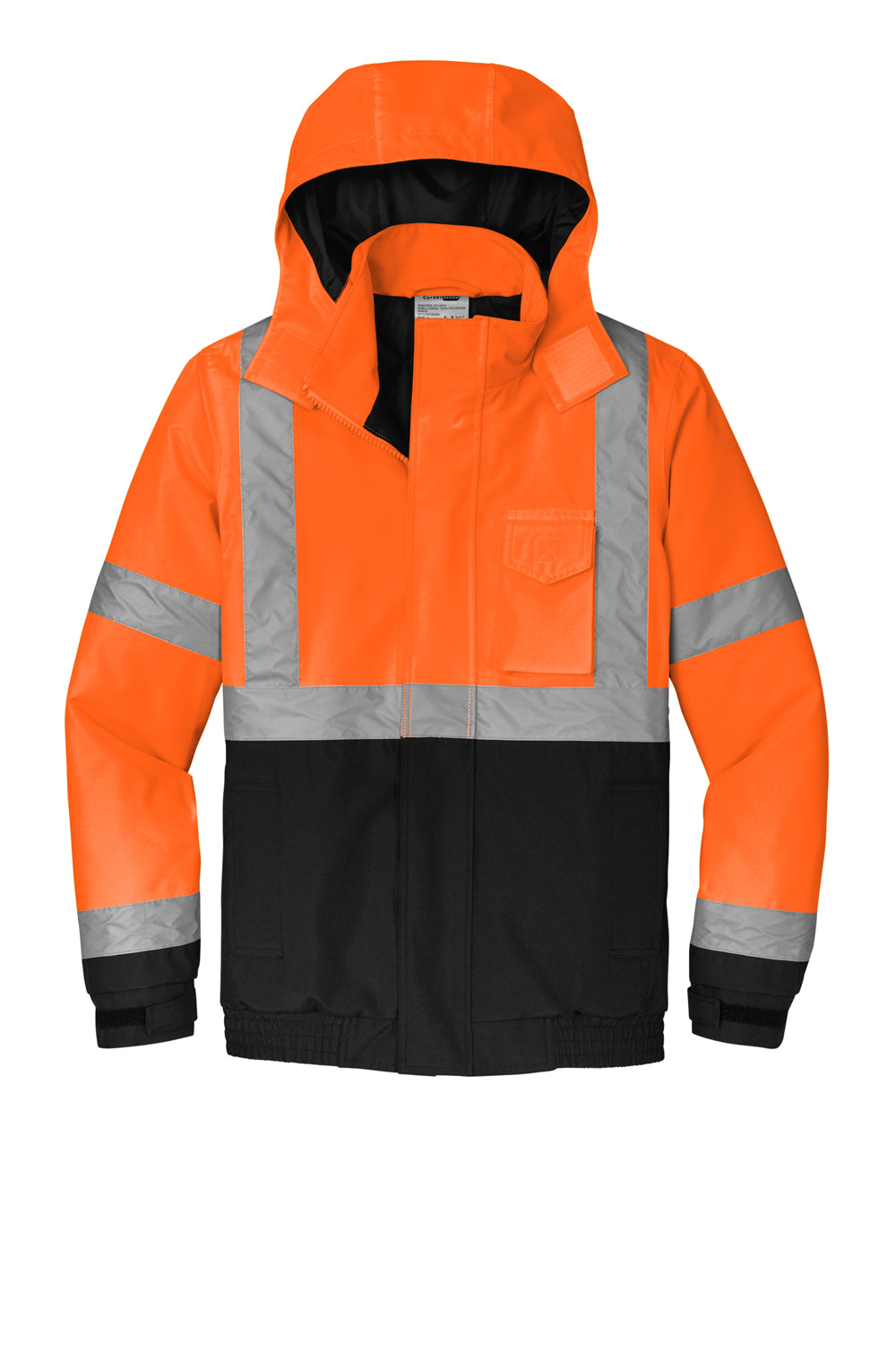 CornerStone CSJ500 Mens Enhanced Visibility Waterproof Full Zip Hooded Jacket Safety Orange Flat Front