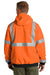CornerStone CSJ500 Mens Enhanced Visibility Waterproof Full Zip Hooded Jacket Safety Orange Model Back