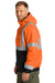 CornerStone CSJ500 Mens Enhanced Visibility Waterproof Full Zip Hooded Jacket Safety Orange Model Side