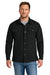 CornerStone CSJ73 Mens Snap Down Soft Shell Shirt Jacket Black Model Front
