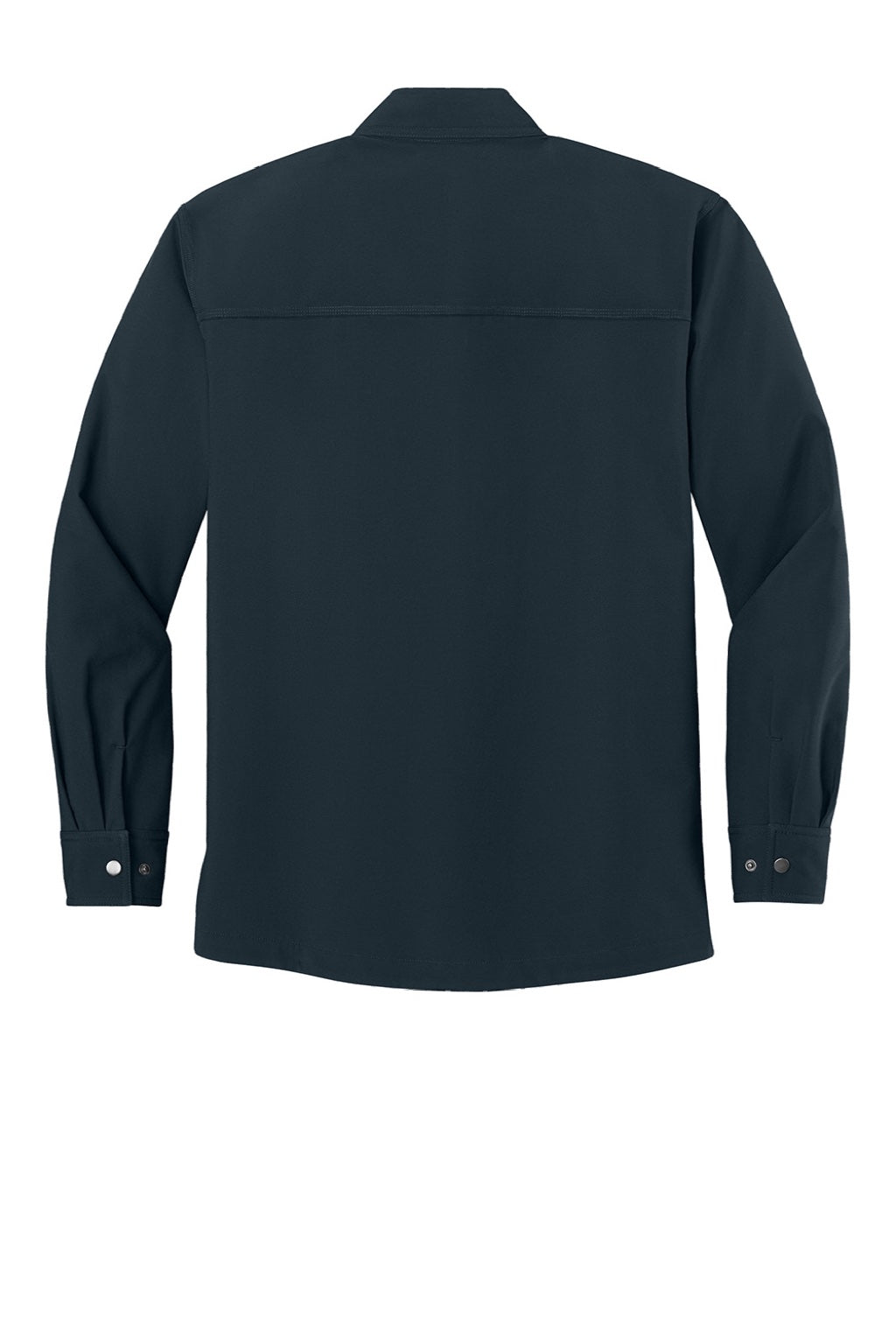 CornerStone CSJ73 Mens Snap Down Soft Shell Shirt Jacket Navy Blue Flat Back