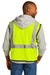 CornerStone CSV100 Mens ANSI 107 Class 2 Mesh Vest w/ Pocket Safety Yellow Model Back