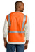 CornerStone CSV102 Mens ANSI 107 Class 2 Mesh Zipper Vest Safety Orange Model Back