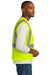 CornerStone CSV102 Mens ANSI 107 Class 2 Mesh Zipper Vest Safety Yellow Model Side